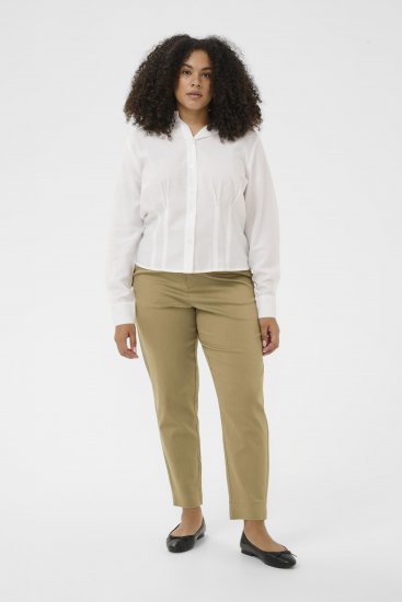 Kaffe Curve Leana Pantalones Chino 7/8 Roble Petrificado - Vaqueros & Pantalones de Mujer Tallas Grandes – Plus Size - 