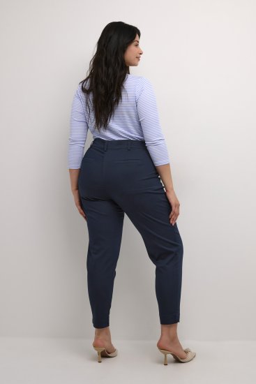 Kaffe Curve Leana Pantalones Chino 7/8 Azul Marino Medianoche - Vaqueros & Pantalones de Mujer Tallas Grandes – Plus Size - 