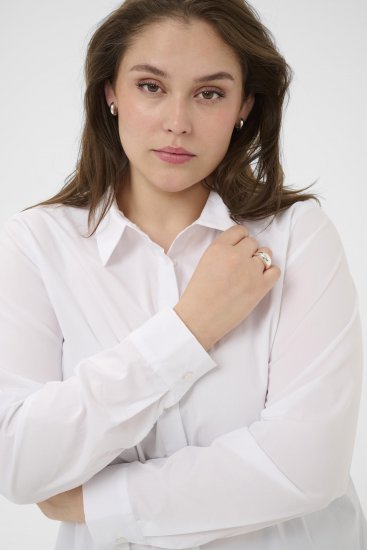 Kaffe Curve Laina Shirt Optical White - Blusas tipo camisa - 