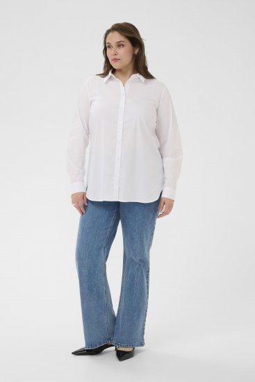 Kaffe Curve Laina Shirt Optical White - Blusas tipo camisa - 