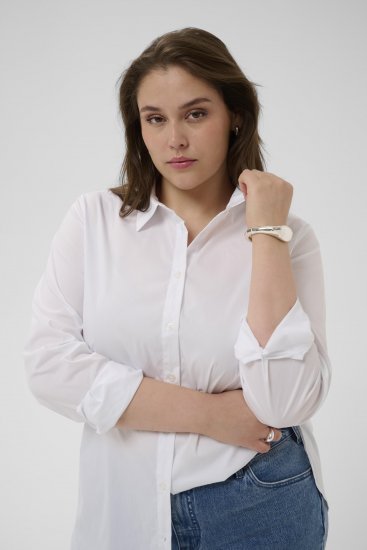 Kaffe Curve Laina Shirt Optical White - Blusas tipo camisa - 