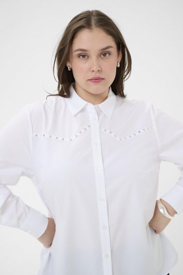 Kaffe Curve Janni Shirt Optical White - Blusas tipo camisa - 
