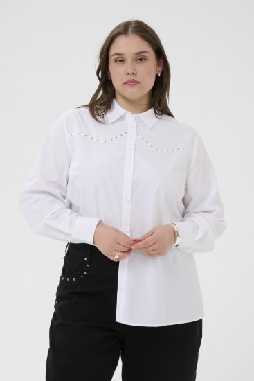 Kaffe Curve Janni Shirt Optical White - Blusas tipo camisa - 