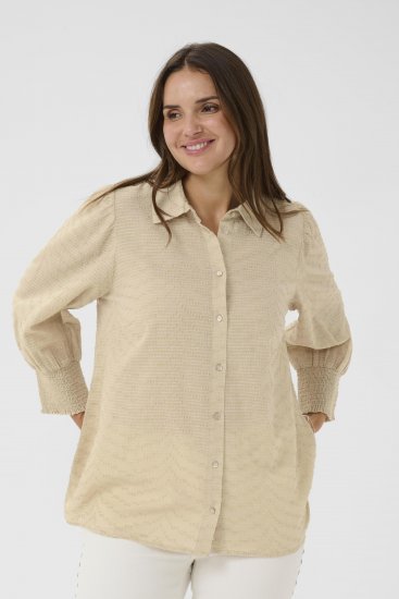 Kaffe Curve Penelopia Shirt Feather Grey - Blusas tipo camisa - 