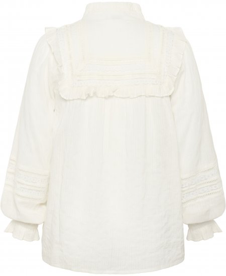 Kaffe Curve Jessa Shirt Long Sleeve White - Blusas tipo camisa - 