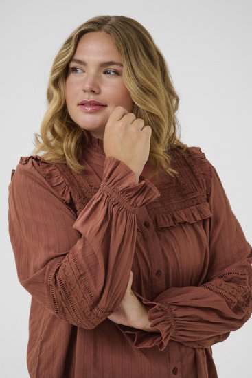 Kaffe Curve Jessa Shirt Henna Brown - Blusas y túnicas - 