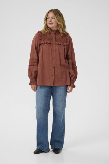 Kaffe Curve Jessa Shirt Henna Brown - Blusas y túnicas - 