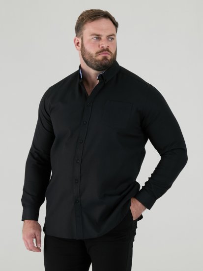 D555 Richard Camisa Oxford De Manga Larga TALL Negra - TALL camisas - 