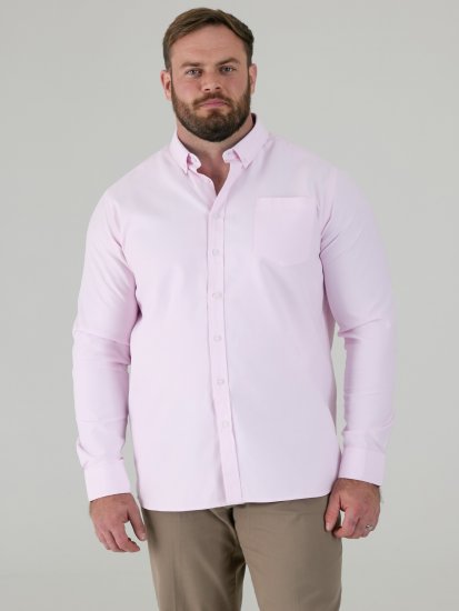 D555 Richard Camisa Oxford De Manga Larga TALL Rosa - TALL camisas - 