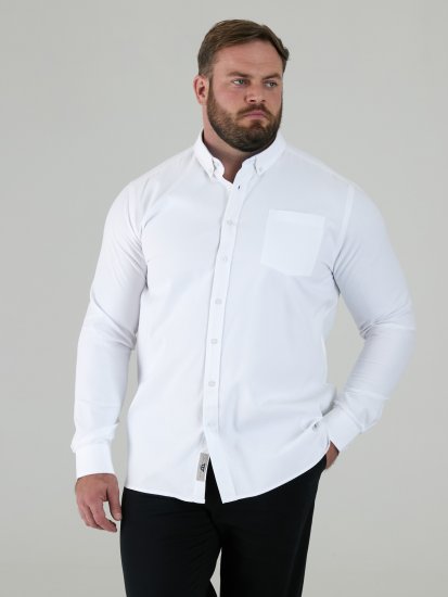 D555 Richard Camisa Oxford De Manga Larga TALL Blanca - TALL camisas - 