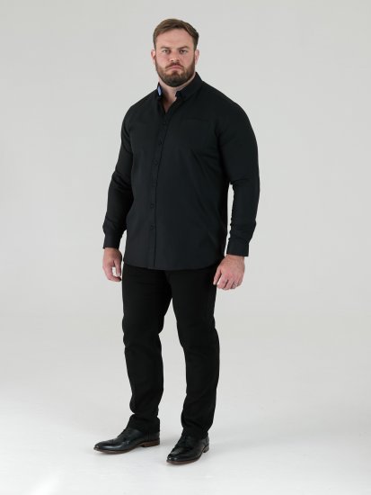 D555 Richard Camisa Oxford De Manga Larga TALL Negra - TALL camisas - 