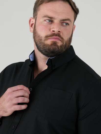 D555 Richard Camisa Oxford De Manga Larga TALL Negra - TALL camisas - 