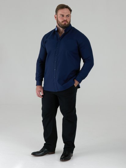 D555 Richard Camisa Oxford De Manga Larga TALL Azul Marino - TALL camisas - 