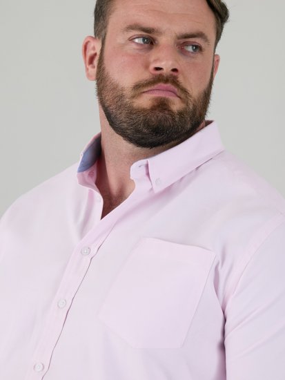 D555 Richard Camisa Oxford De Manga Larga TALL Rosa - TALL camisas - 