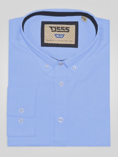 D555 Richard Camisa Oxford De Manga Larga TALL Azul Cielo - TALL camisas - Camisas TALL para hombre alto