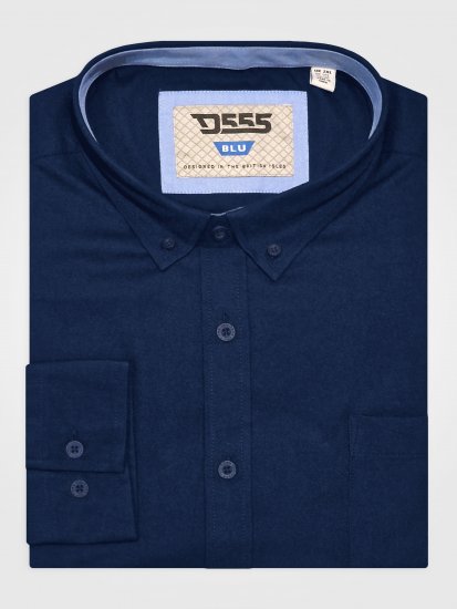 D555 Richard Camisa Oxford De Manga Larga TALL Azul Marino - TALL camisas - 