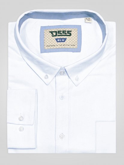 D555 Richard Camisa Oxford De Manga Larga TALL Blanca - TALL camisas - 