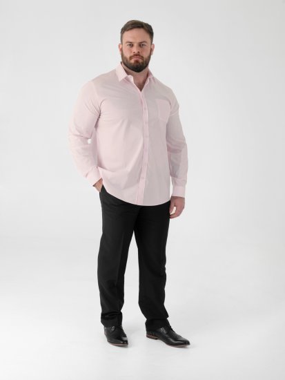 D555 Oliver Camisa Elástica De Manga Larga Resistente A Las Manchas Y Sin Plancha Rosa - Camisas - Camisas 2XL-10XL
