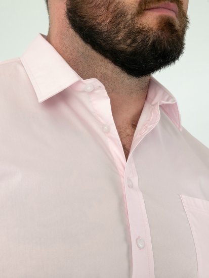 D555 Oliver Camisa Elástica De Manga Larga Resistente A Las Manchas Y Sin Plancha Rosa - Camisas - Camisas 2XL-10XL