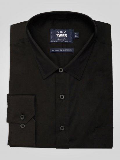 D555 Oliver Camisa Elástica De Manga Larga Resistente A Las Manchas Y Sin Plancha Negra - Camisas - Camisas 2XL-10XL