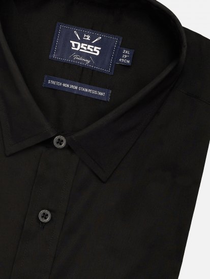 D555 Oliver Camisa Elástica De Manga Larga Resistente A Las Manchas Y Sin Plancha Negra - Camisas - Camisas 2XL-10XL