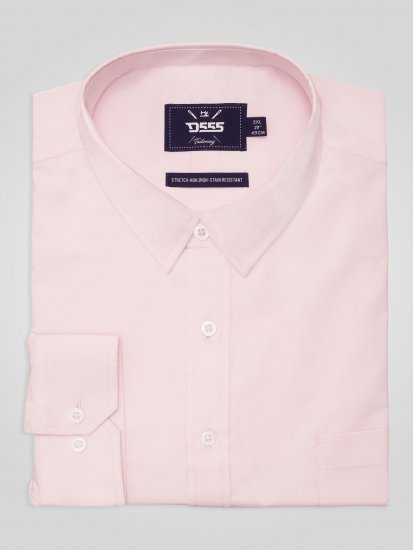 D555 Oliver Camisa Elástica De Manga Larga Resistente A Las Manchas Y Sin Plancha Rosa - Camisas - Camisas 2XL-10XL