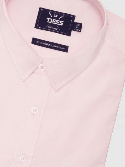 D555 Oliver Camisa Elástica De Manga Larga Resistente A Las Manchas Y Sin Plancha Rosa - Camisas - Camisas 2XL-10XL