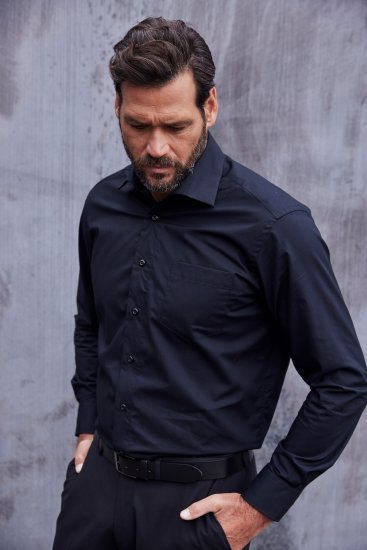 JP1880 Comfort Fit with Chest Pocket Shirt TALL Black - TALL camisas - 