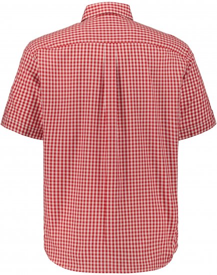 JP1880 Shirt Traditional Checked Short Sleeve Red - Camisas - Camisas 2XL-10XL