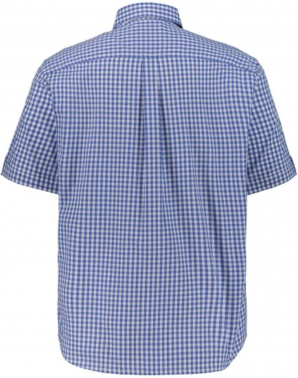 JP1880 Short Sleeve Check Print Traditional Shirt Blue - Camisas - Camisas 2XL-10XL
