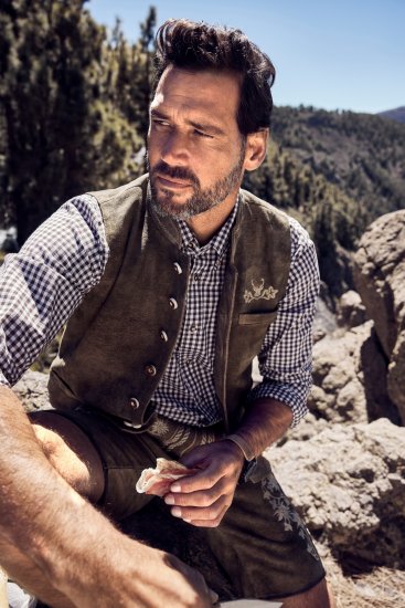 JP1880 Long Sleeve Check Print Traditional Shirt Brown - Camisas - Camisas 2XL-10XL