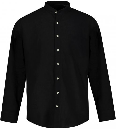 JP1880 Shirt Linen Blend Long Sleeve Black TALL - ROPA DE HOMBRE MT-6XLT - Tamaños de talle alto