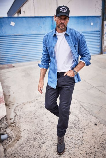 JP1880 Shirt Denim Long Sleeve Blue TALL - ROPA DE HOMBRE MT-6XLT - Tamaños de talle alto