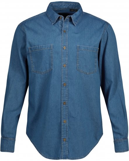 JP1880 Shirt Denim Long Sleeve Blue TALL - ROPA DE HOMBRE MT-6XLT - Tamaños de talle alto