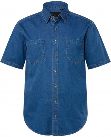 JP1880 Shirt Denim Short Sleeve Blue TALL - ROPA DE HOMBRE MT-6XLT - Tamaños de talle alto