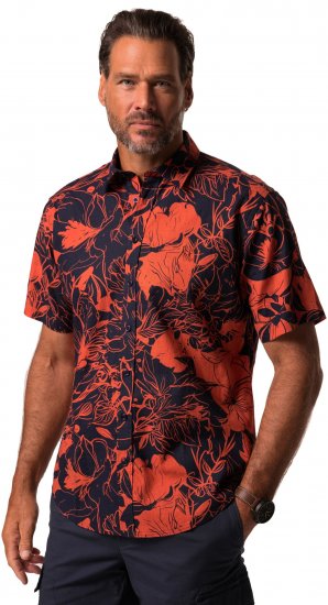JP1880 Shirt Short Sleeve Linen Blend Red - Camisas - Camisas 2XL-10XL