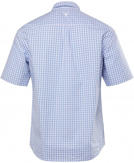 JP1880 Shirt Traditional Short Sleeve Checked Light Blue - Camisas - Camisas 2XL-10XL