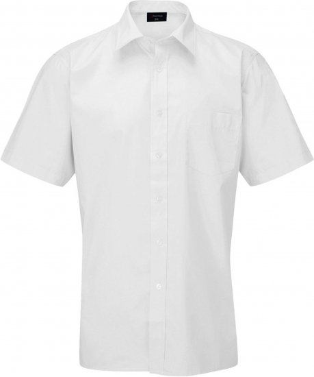 Espionage SH147 Short Sleeve Plain Collar Shirt White - Camisas de manga corta - Camisas Manga Corta Tallas Grandes