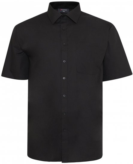Espionage SH147 Plain Collar Short Sleeve Shirt Black - Camisas - Camisas 2XL-10XL