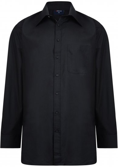 Espionage SH151 Plain Collar Long Sleeve Shirt Black - Camisas de manga larga - 