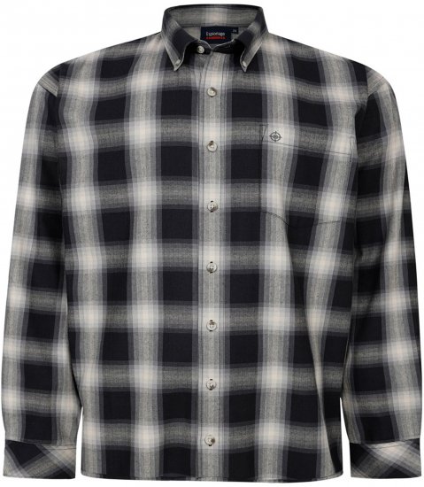 Espionage SH419 Long Sleeve Checked Shirt Black/Grey - Camisas de manga larga - 