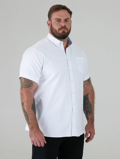 D555 James Camisa Oxford De Manga Corta TALL Blanca - TALL camisas - 