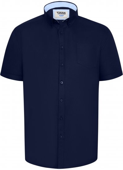 D555 James Camisa Oxford De Manga Corta TALL Azul Marino - TALL camisas - Camisas TALL para hombre alto