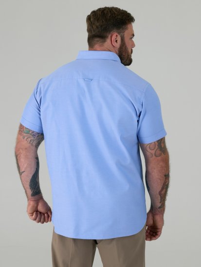 D555 James Camisa Oxford De Manga Corta TALL Azul Cielo - TALL camisas - Camisas TALL para hombre alto