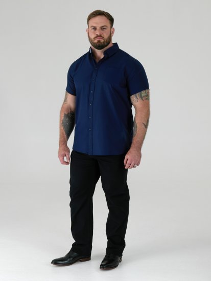 D555 James Camisa Oxford De Manga Corta TALL Azul Marino - TALL camisas - Camisas TALL para hombre alto
