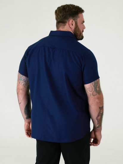 D555 James Camisa Oxford De Manga Corta TALL Azul Marino - TALL camisas - Camisas TALL para hombre alto