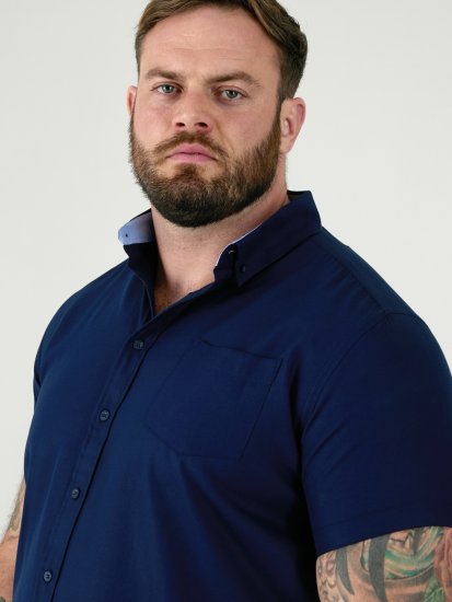 D555 James Camisa Oxford De Manga Corta TALL Azul Marino - TALL camisas - Camisas TALL para hombre alto