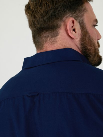D555 James Camisa Oxford De Manga Corta TALL Azul Marino - TALL camisas - Camisas TALL para hombre alto