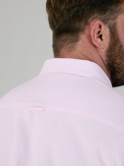 D555 James Camisa Oxford De Manga Corta TALL Rosa - TALL camisas - Camisas TALL para hombre alto