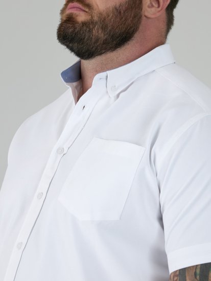 D555 James Camisa Oxford De Manga Corta TALL Blanca - TALL camisas - 